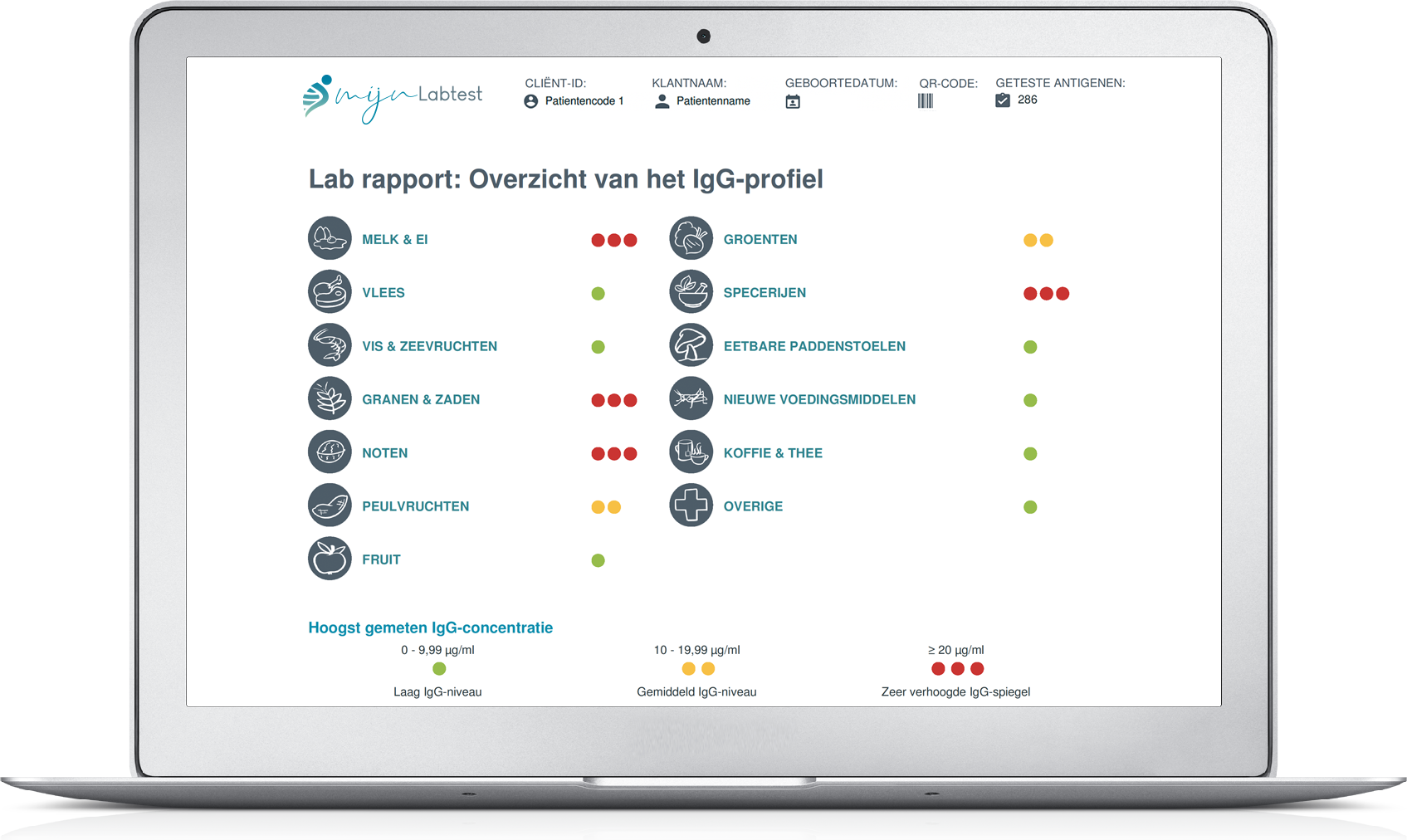 Voedsel Intolerantie test pro - Afbeelding 2